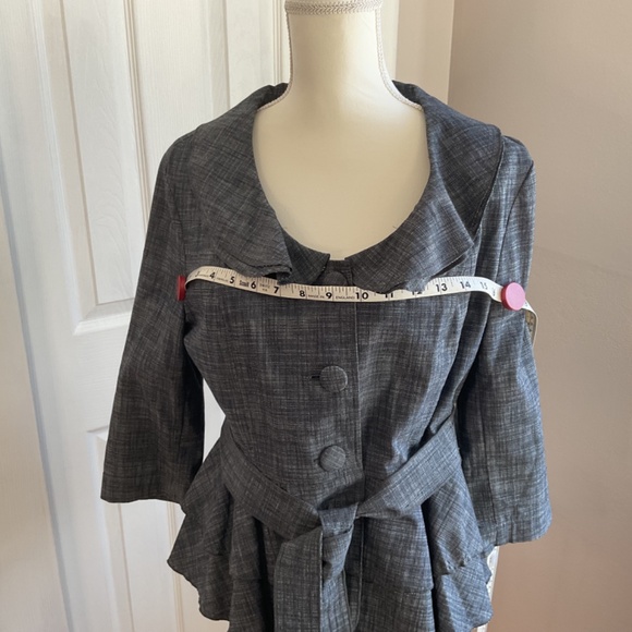 Women’s Acorn Cotton Crop Sleeve Blouse/Jacket, Denim Color,  SZ XL - Picture 9 of 11